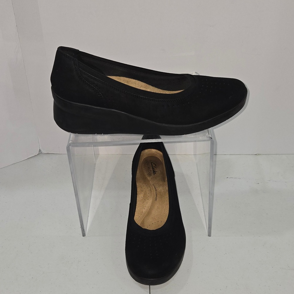 Clarks Collection Adriel Wave Black Wedge Pump Shoe Women 12 M 261817314095
